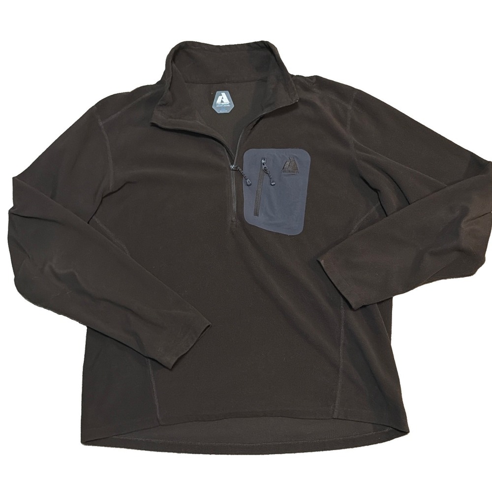 Eddie Bauer First Ascent Pullover 1/4 Zip Fleece Men's Large Brown 8392
